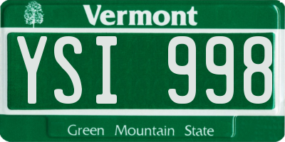 VT license plate YSI998