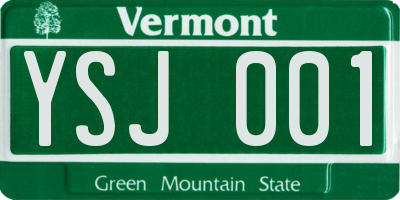 VT license plate YSJ001