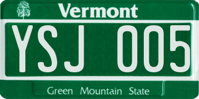 VT license plate YSJ005