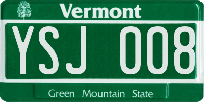 VT license plate YSJ008