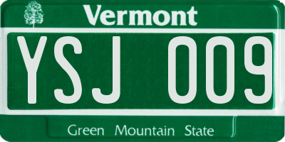 VT license plate YSJ009