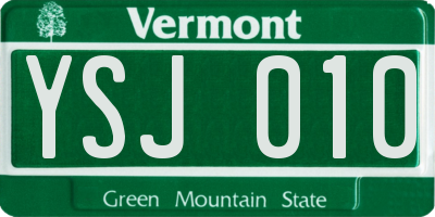 VT license plate YSJ010