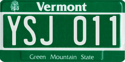 VT license plate YSJ011