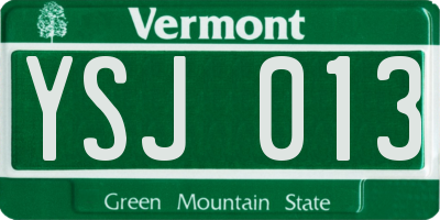 VT license plate YSJ013