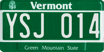 VT license plate YSJ014
