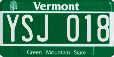 VT license plate YSJ018
