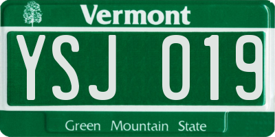 VT license plate YSJ019