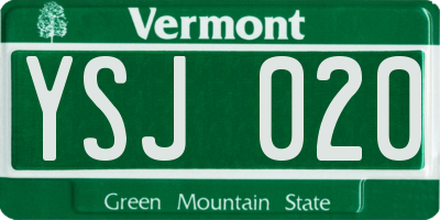 VT license plate YSJ020