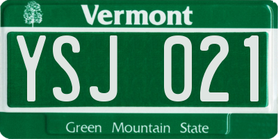 VT license plate YSJ021