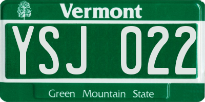 VT license plate YSJ022