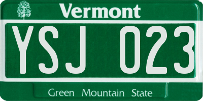 VT license plate YSJ023