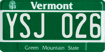 VT license plate YSJ026