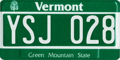 VT license plate YSJ028