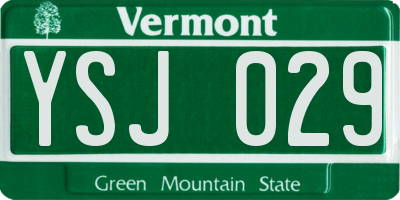 VT license plate YSJ029