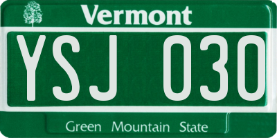VT license plate YSJ030