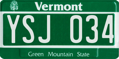 VT license plate YSJ034