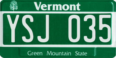 VT license plate YSJ035