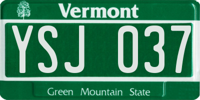 VT license plate YSJ037
