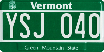 VT license plate YSJ040