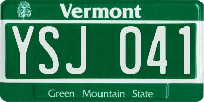 VT license plate YSJ041