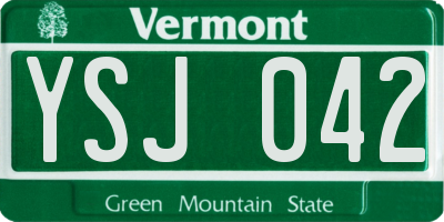 VT license plate YSJ042