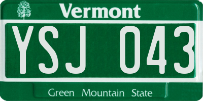 VT license plate YSJ043