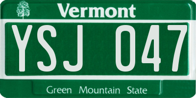 VT license plate YSJ047