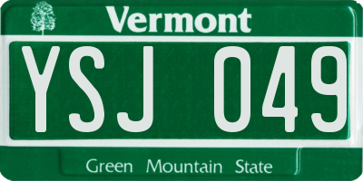VT license plate YSJ049