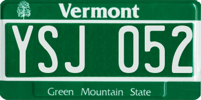 VT license plate YSJ052