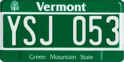 VT license plate YSJ053