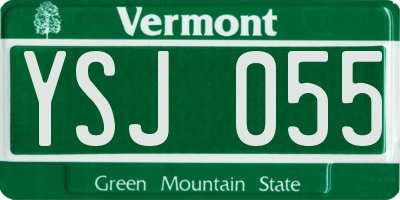 VT license plate YSJ055
