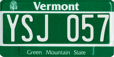 VT license plate YSJ057