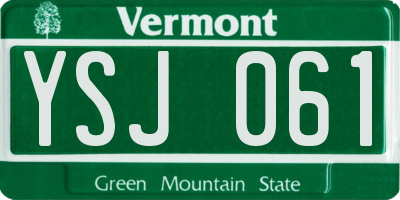 VT license plate YSJ061