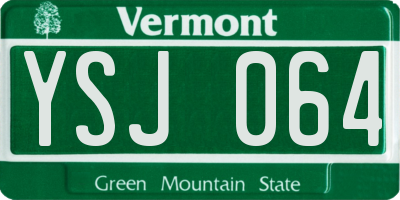 VT license plate YSJ064