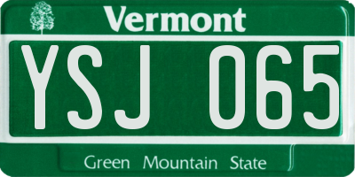 VT license plate YSJ065