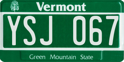 VT license plate YSJ067
