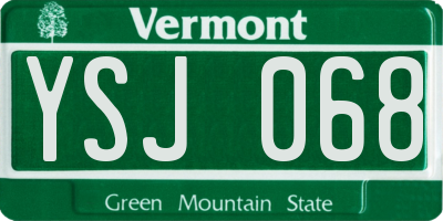 VT license plate YSJ068