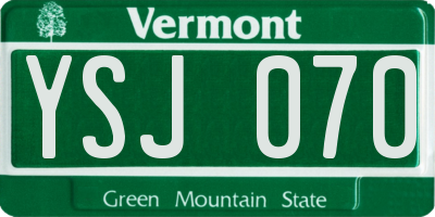 VT license plate YSJ070