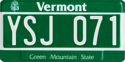 VT license plate YSJ071