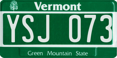 VT license plate YSJ073
