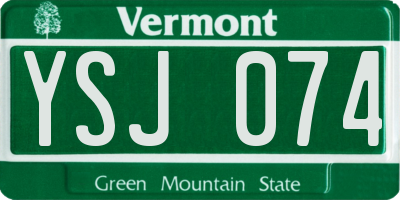 VT license plate YSJ074