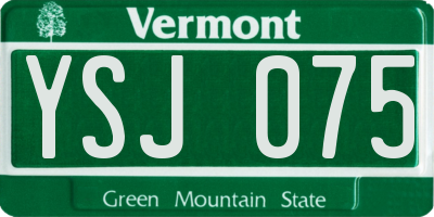 VT license plate YSJ075