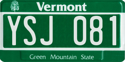 VT license plate YSJ081