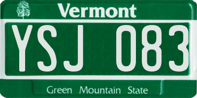 VT license plate YSJ083
