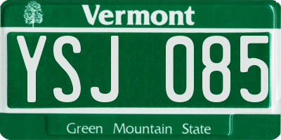 VT license plate YSJ085
