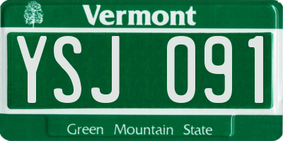 VT license plate YSJ091