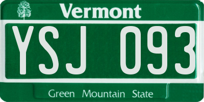 VT license plate YSJ093