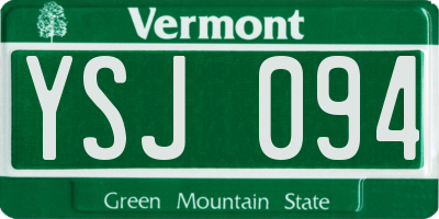 VT license plate YSJ094