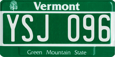 VT license plate YSJ096