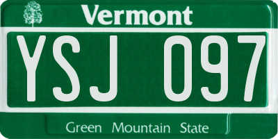 VT license plate YSJ097